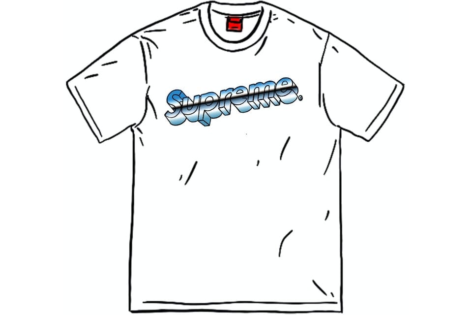 SUPREME CHROME LOGO TEE WHITE