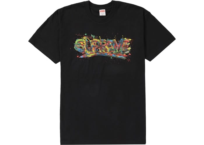 SUPREME PAINT LOGO TEE BLACK