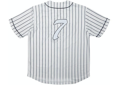 SUPREME RHINESTONE BASEBALL JERSEY PINSTRIPE