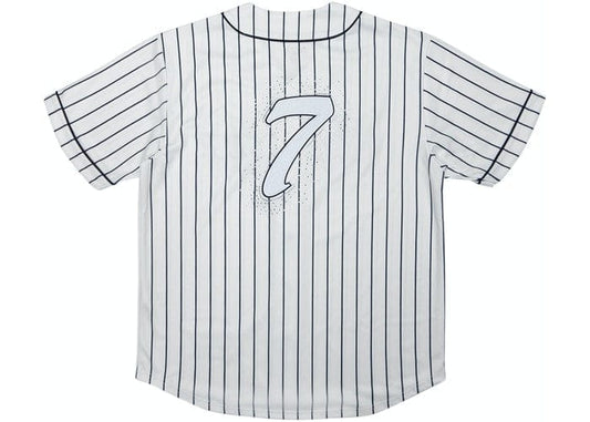 SUPREME RHINESTONE BASEBALL JERSEY PINSTRIPE