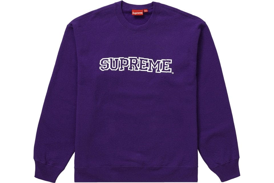 SUPREME SHATTERED LOGO CREWNECK PURPLE