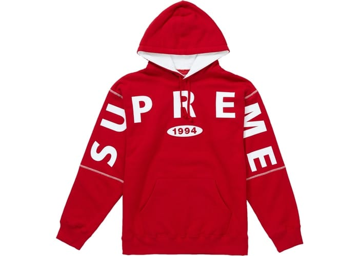 SPREAD LOGO HOODED SWEATSHIRT RED