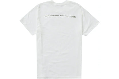 SUPREME WARNING TEE WHITE