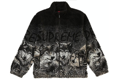 SUPREME WOLF FLEECE JACKET BLACK