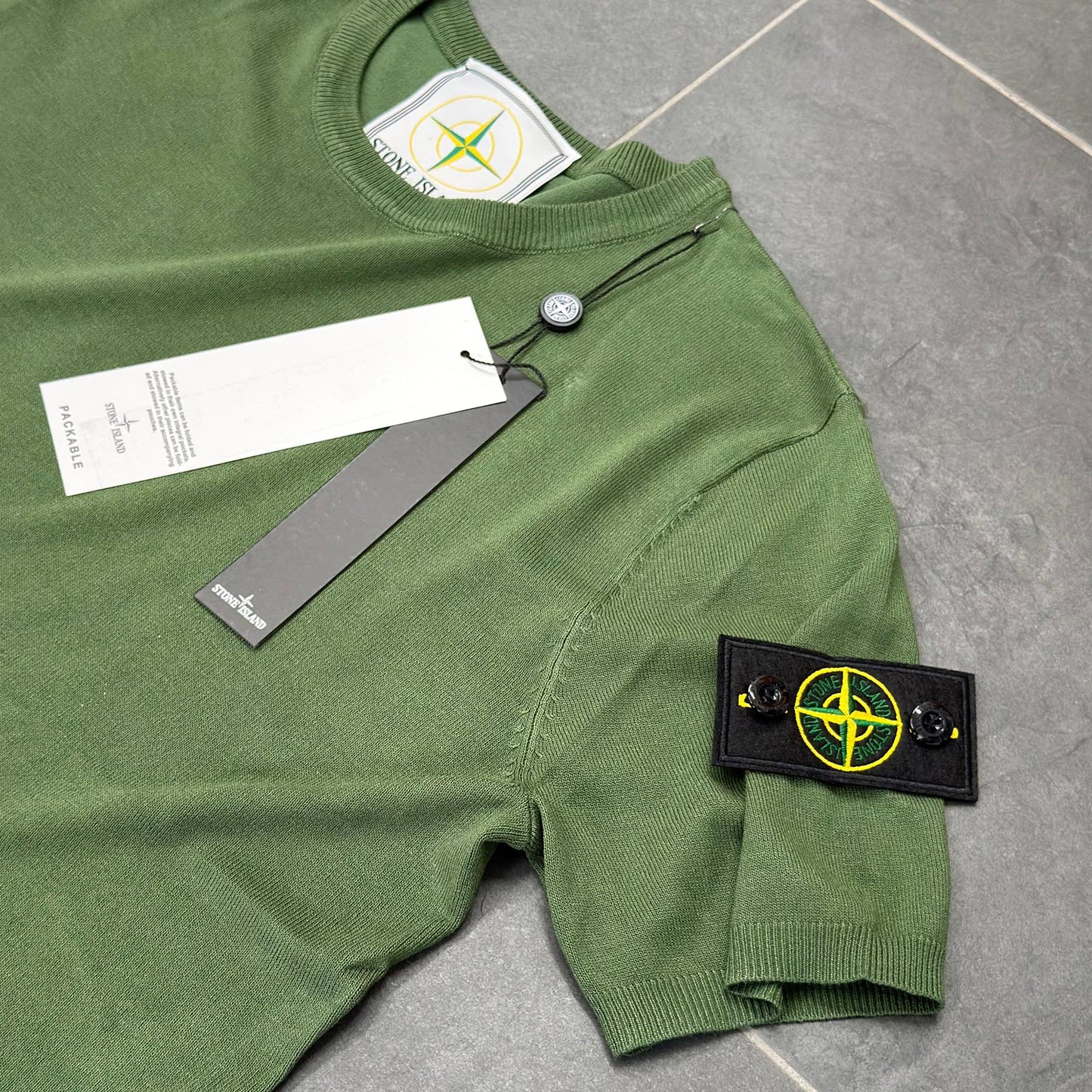 MAGLIA IN FILO STONE ISLAND COLORE VERDE
