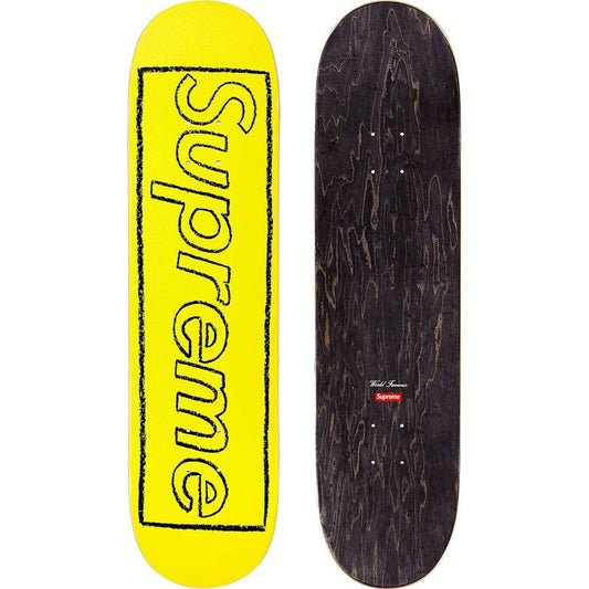 SUPREME KAWS CHALK LOGO SKATEBOARD DECK YELLOW