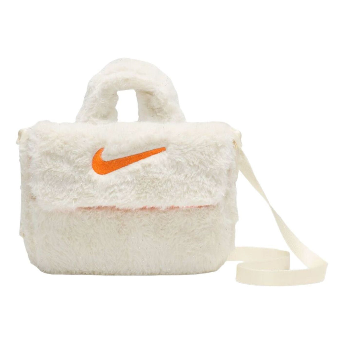 (GS) Nike 1L Faux Fur Crossbody Bag 'Coconut Milk Safety Orange' FZ1329-113