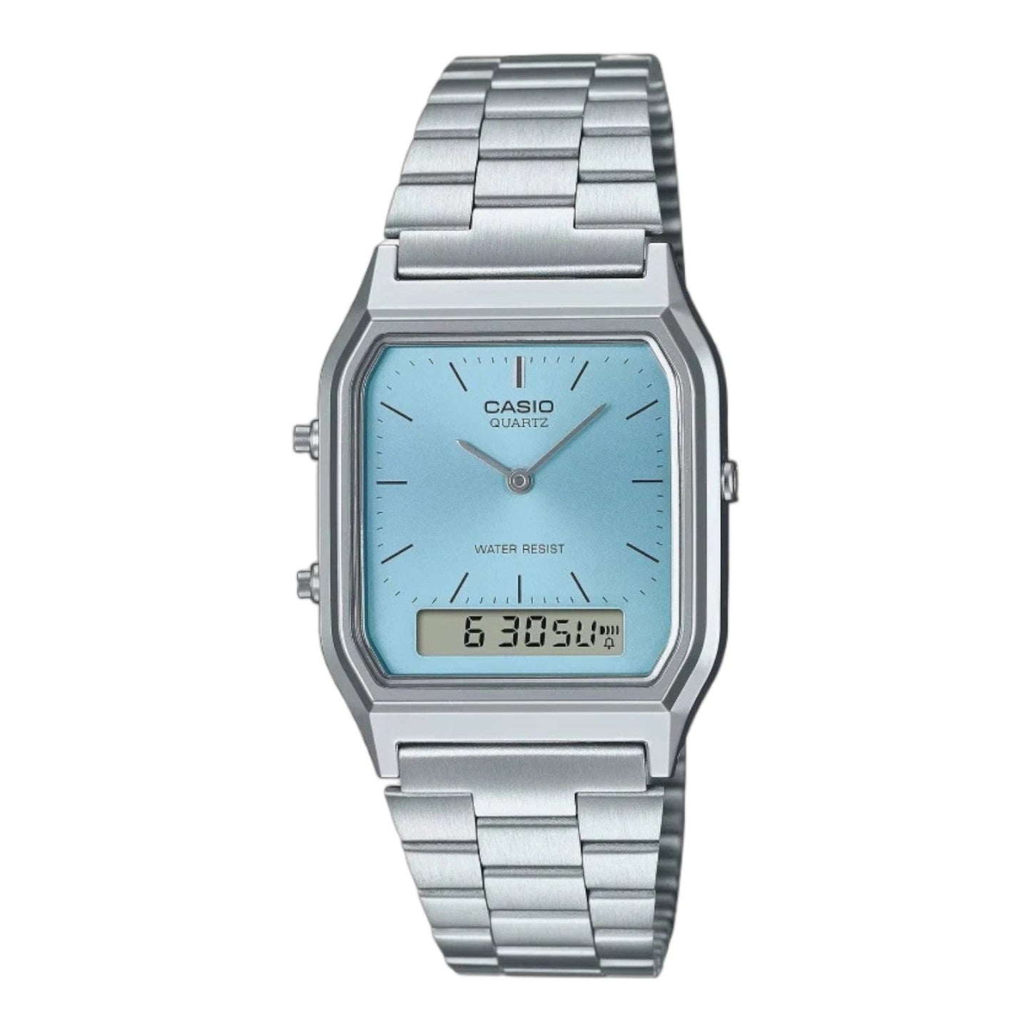 CASIO Vintage Waterproof Stainless Steel Strap 'Silver Blue' AQ-230A-2A1MQY