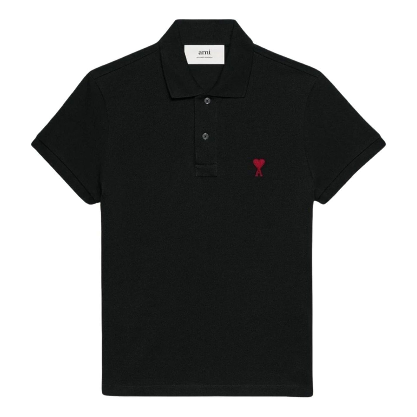 AMI Small Heart Logo Polo Shirt 'Black' BFUPL001-760-001