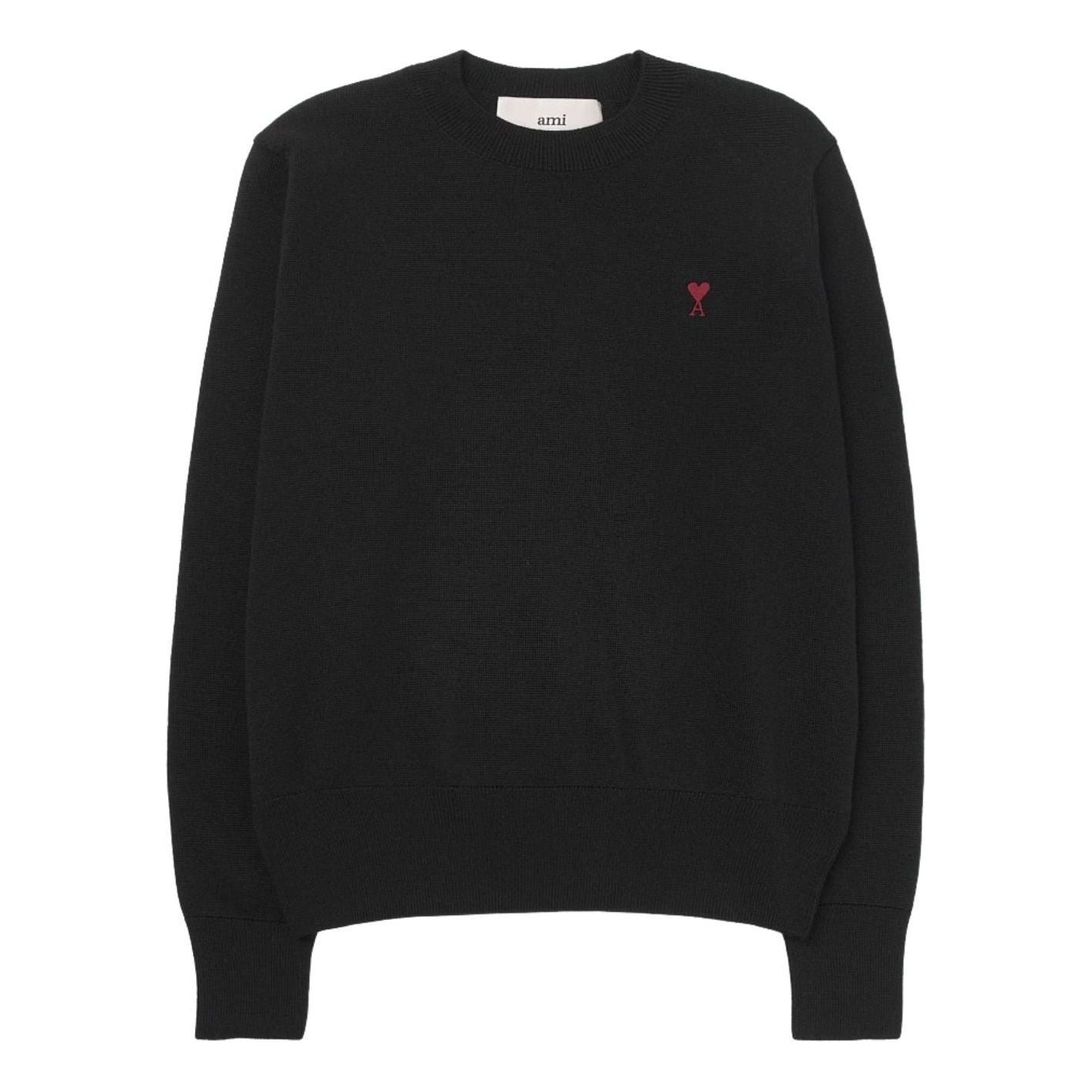 AMI Small Heart Logo Wool Knit 'Black' BFHKS001-001-001
