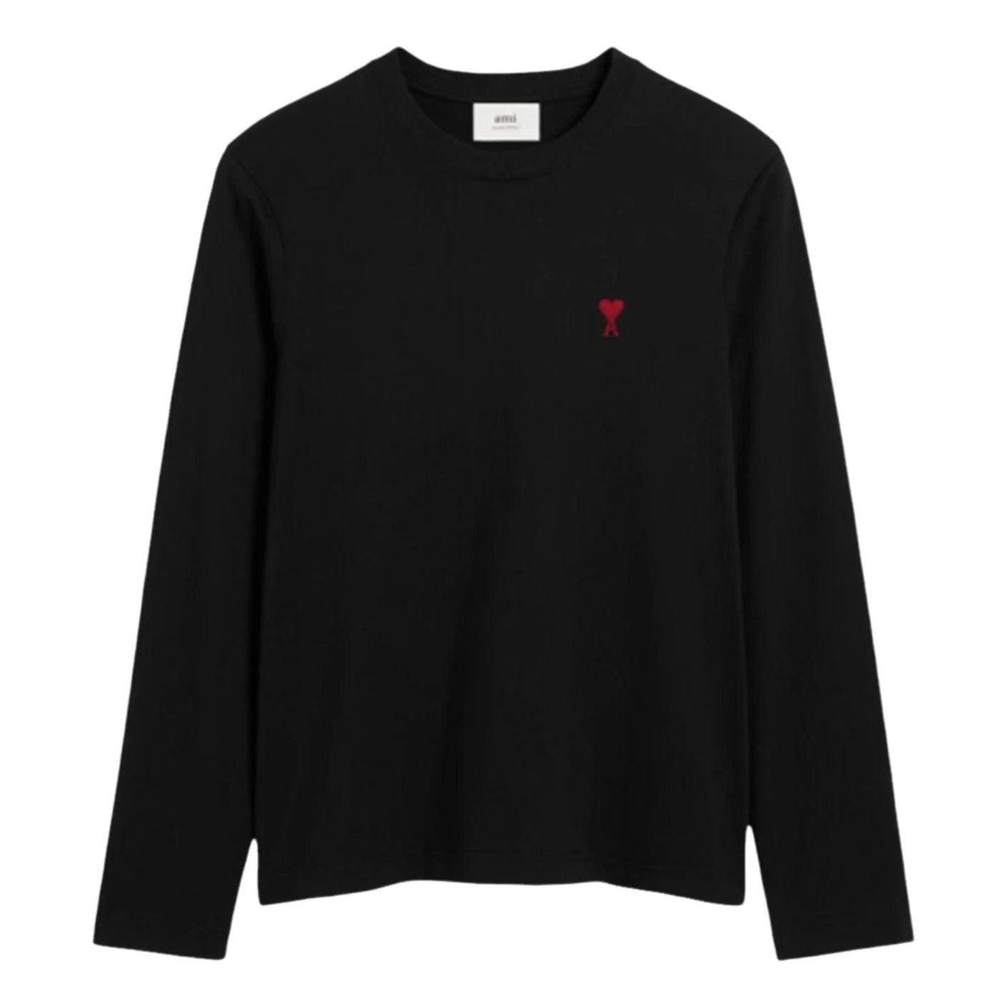 AMI Small Heart Logo Long Sleeve T-shirt 'Black' BFUTS235-724-001