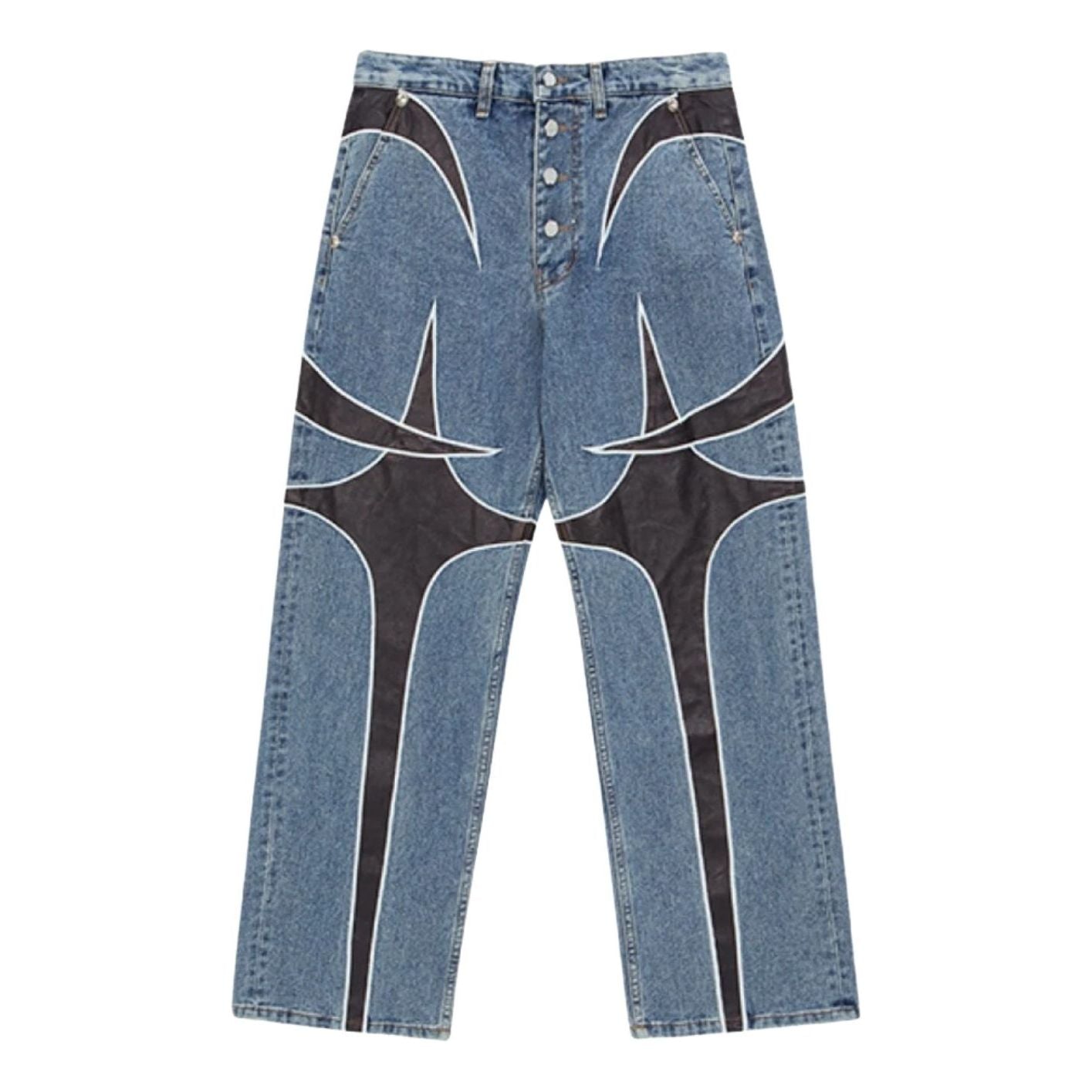 Thug Club TC Leather Denim Pants 'Blue' TC23PT0902BLB