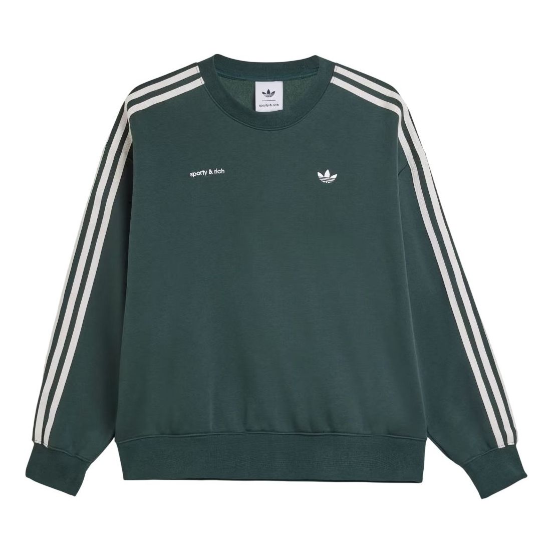 (WMNS) adidas x Sporty & Rich Sweatshirt Asia Sizing 'Shadow Green' JN5320