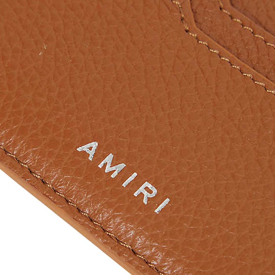 Amiri Brown Leather Logo Cardholder