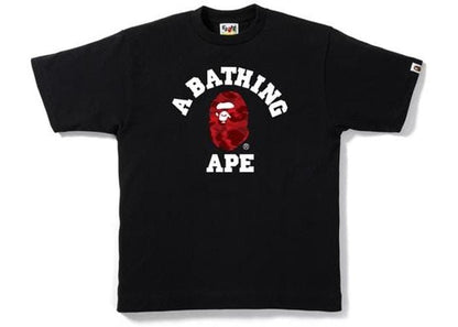 BAPE CAMO COLLEGE T-SHIRT BLACK/RED