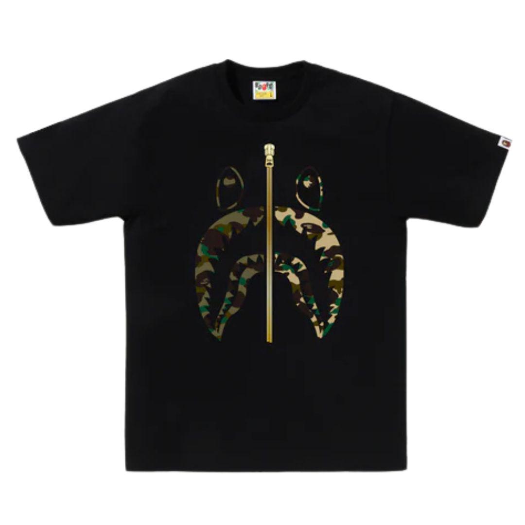 BAPE 1ST CAMO SEPARATE SHARK T-SHIRT BLACK