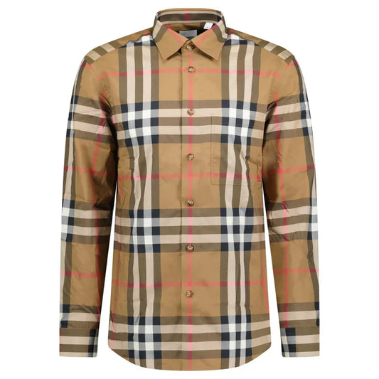 Burberry 'Claverdon' Check Shirt in Taupe Brown