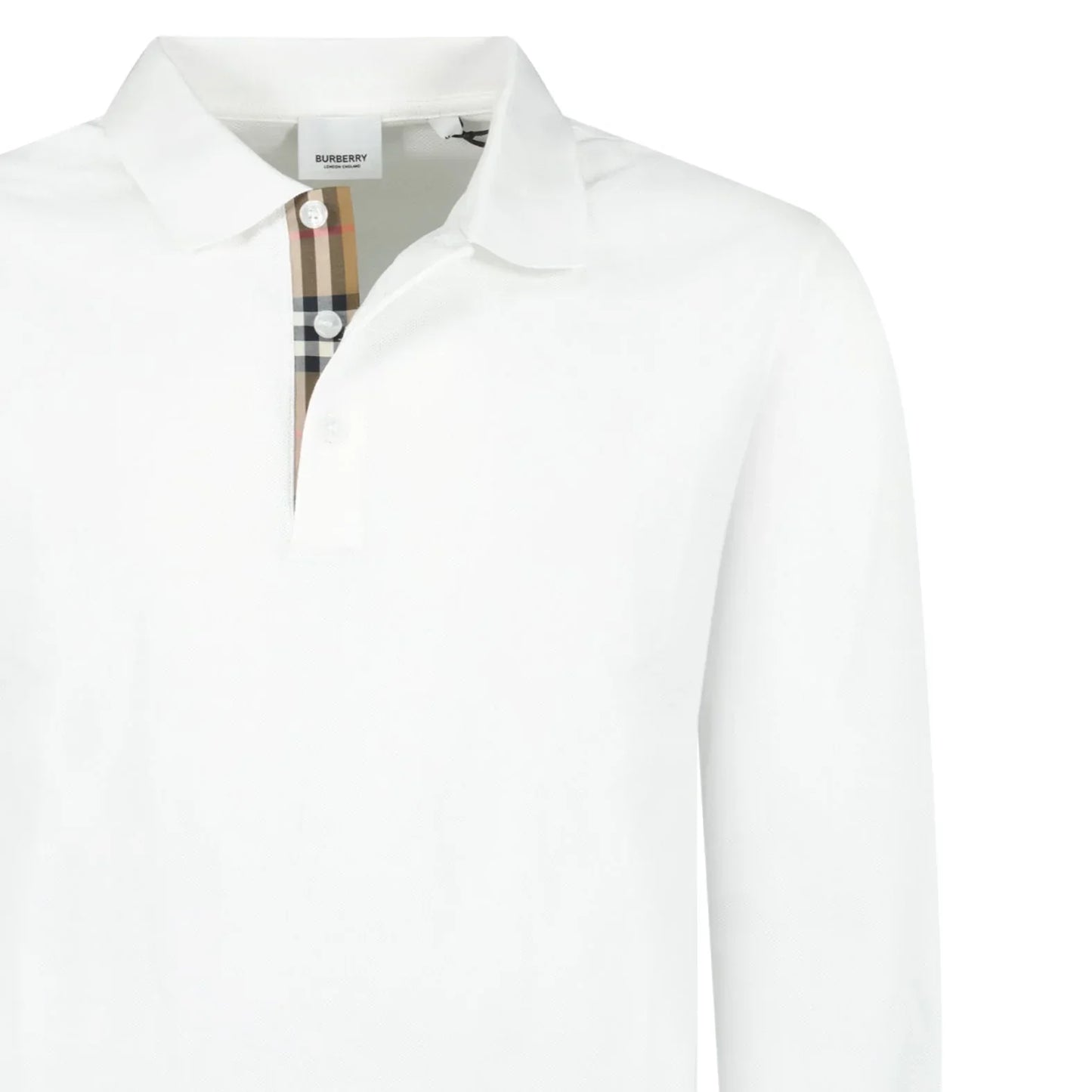 Burberry White Long Sleeved Poio Shirt