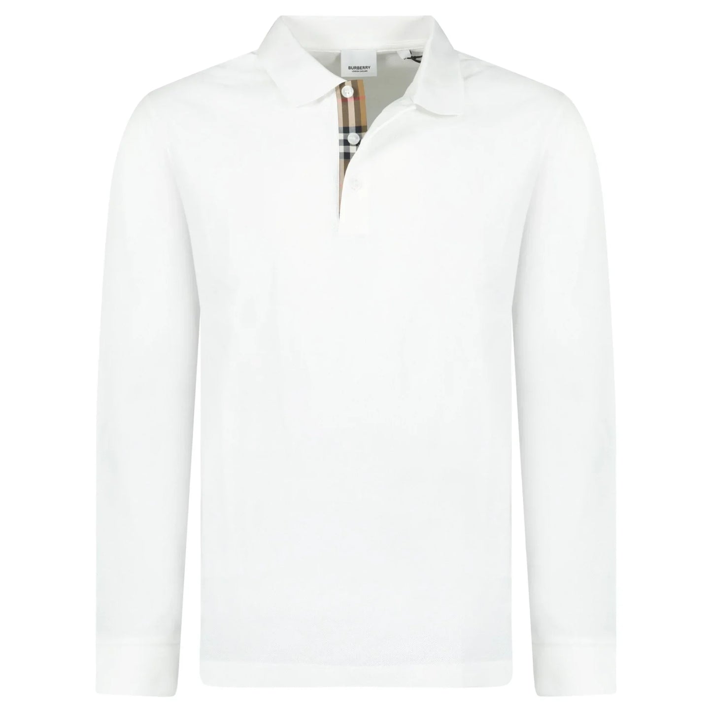 Burberry White Long Sleeved Poio Shirt