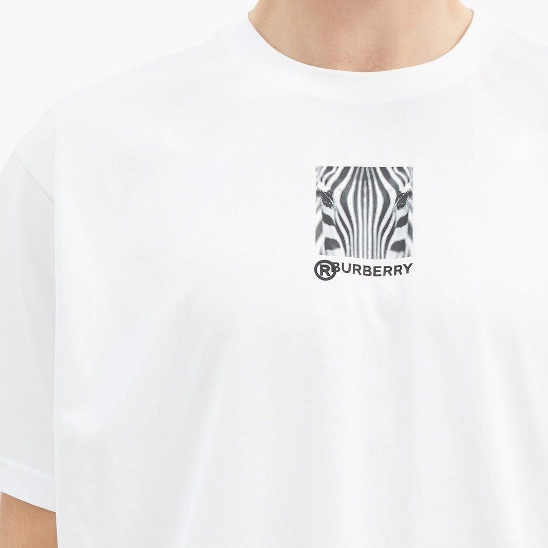 Burberry White Oversized Logo Tee