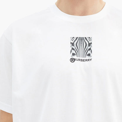 Burberry White Oversized Logo Tee