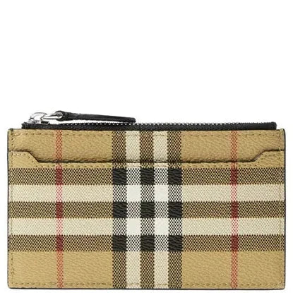 Burberry Check Zip Card Case