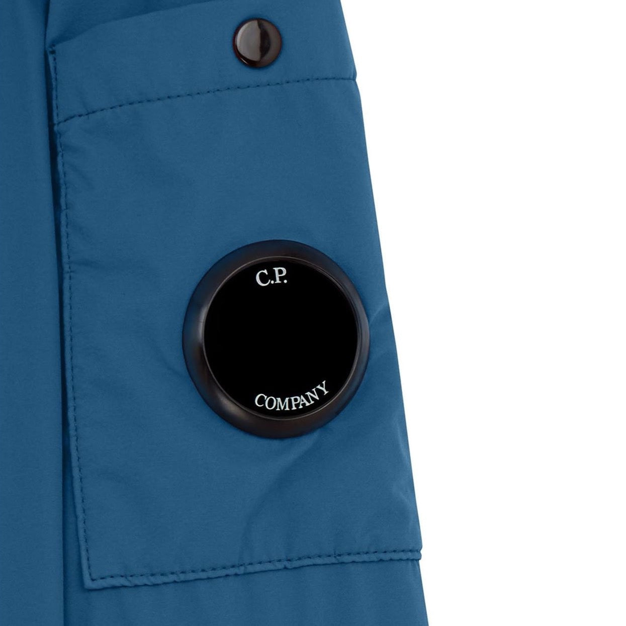 CP Company Blue Crew Neck Nylon Stretch Double Sweatshirt
