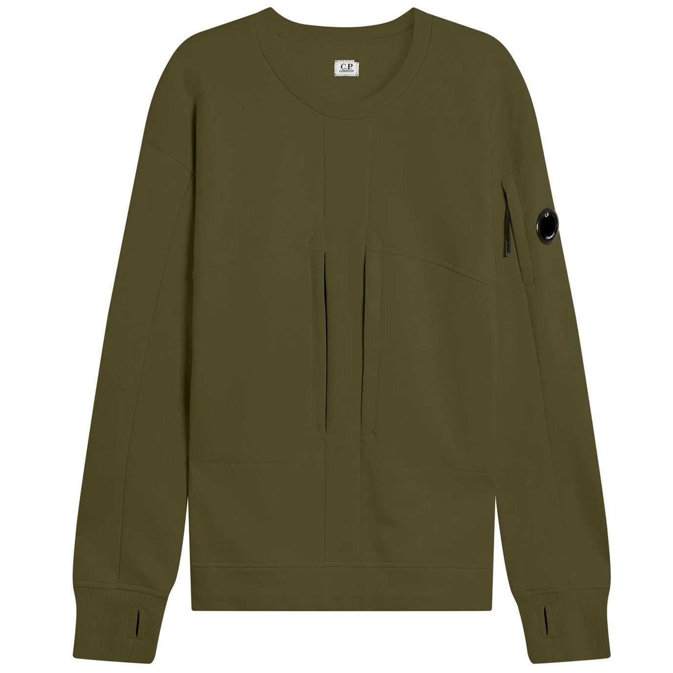 CP Company Khaki Zip Chest Sweatshirt