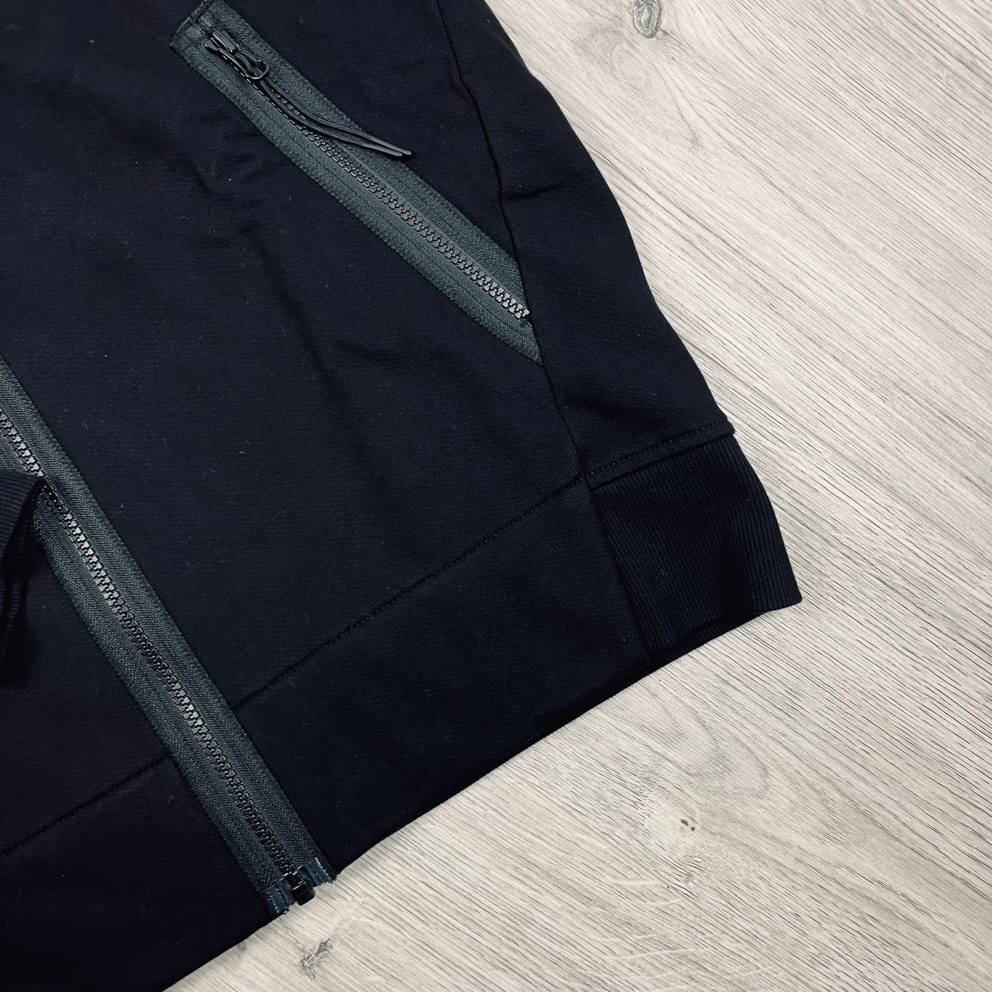 CP Company Raised Fleece Zip Hoodie - Black