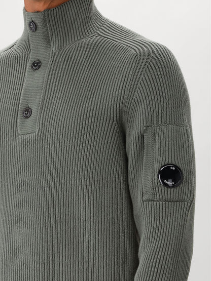 Cp Company Gebreide Trui Groen Polo Collar