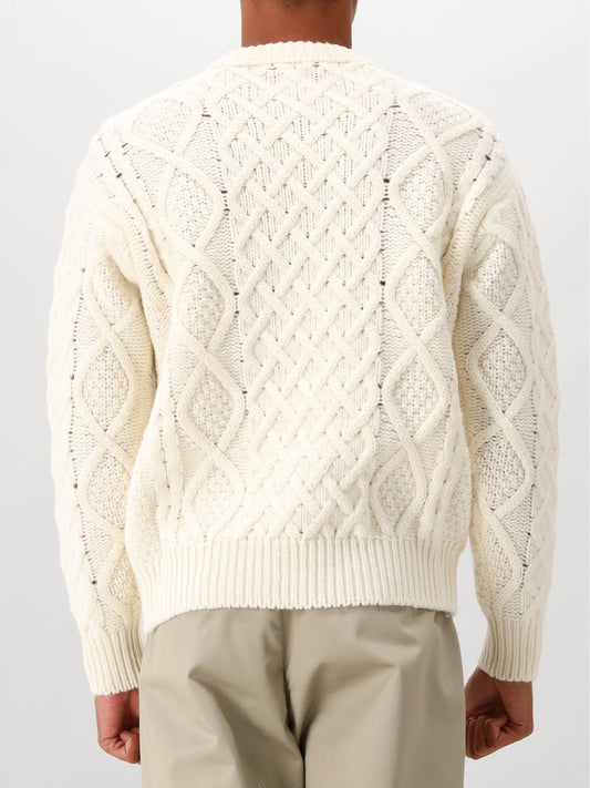 C.P. Company Gebreide Trui Wit Wool Soft Shetland