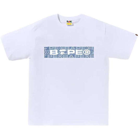 BAPE LUX SPORT PATTERN BOX LOGO T-SHIRT WHITE