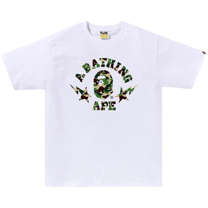 BAPE 1ST CAMO CRAZY STA COLLEGE T-SHIRT WHITE