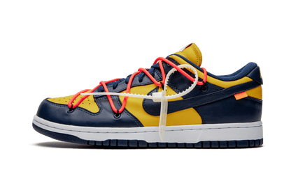 NIKE X OFF WHITE DUNK LOW UNIVERSITY GOLD / NAVY
