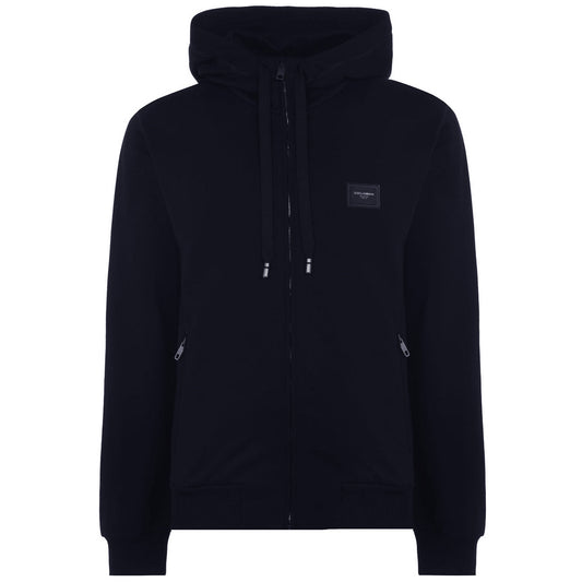 Dolce & Gabbana Rubber Plaque Zip Hoodie