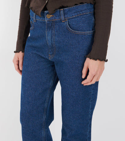 Cooper Highwaist Straight Jeans Mid Blue