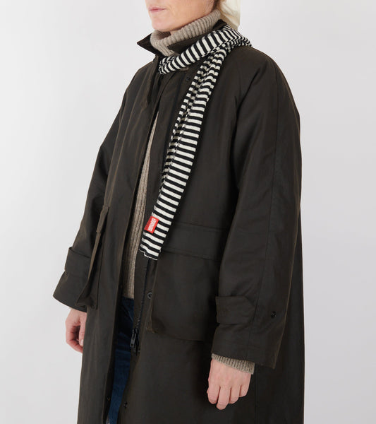 Scarf Interlock Wool Black/Ecru
