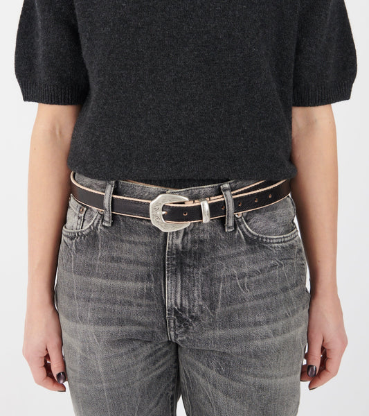 M2438 Cracked Belt Black
