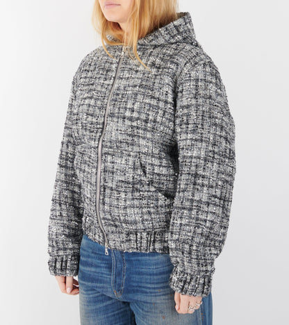 Bouclé Hooded Zip-up Jacket Classic Grey