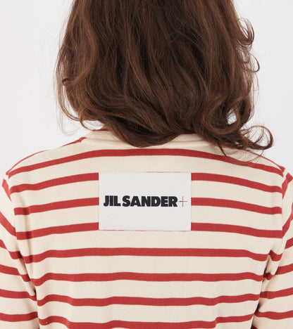 Ribbed Cotton Jersey Stripe L/S T-shirt Salty Red