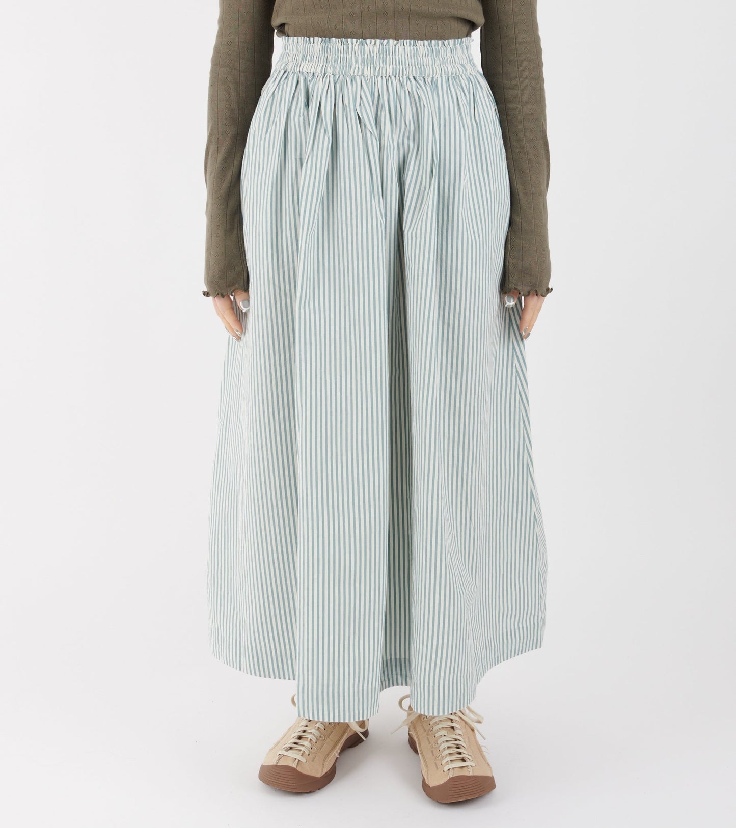 Dagny Skirt White/Aqua Stripe