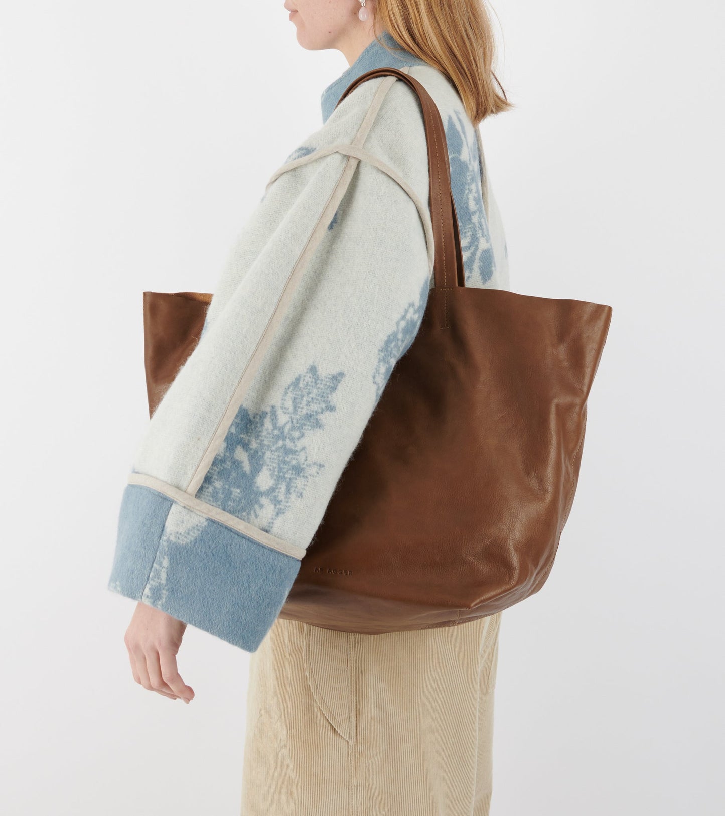 Full Grain Leather Tote Bag Militare Brown