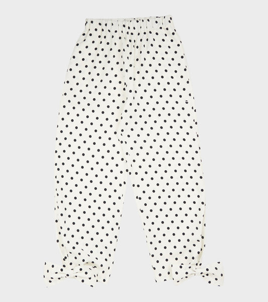 Coco Pants W. Bows White/Black Dots