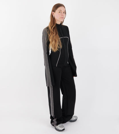 Zoe Track Blouse Black