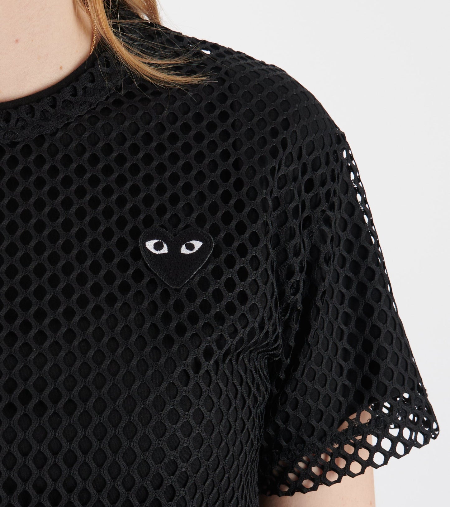 U Black Heart Mesh T-shirt Black