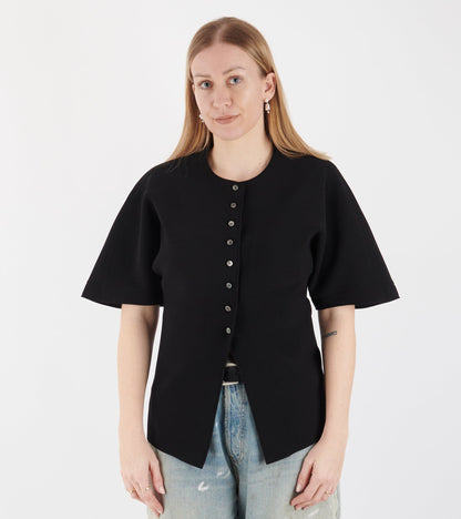 Lay3 Half-sleeve Blouse Black