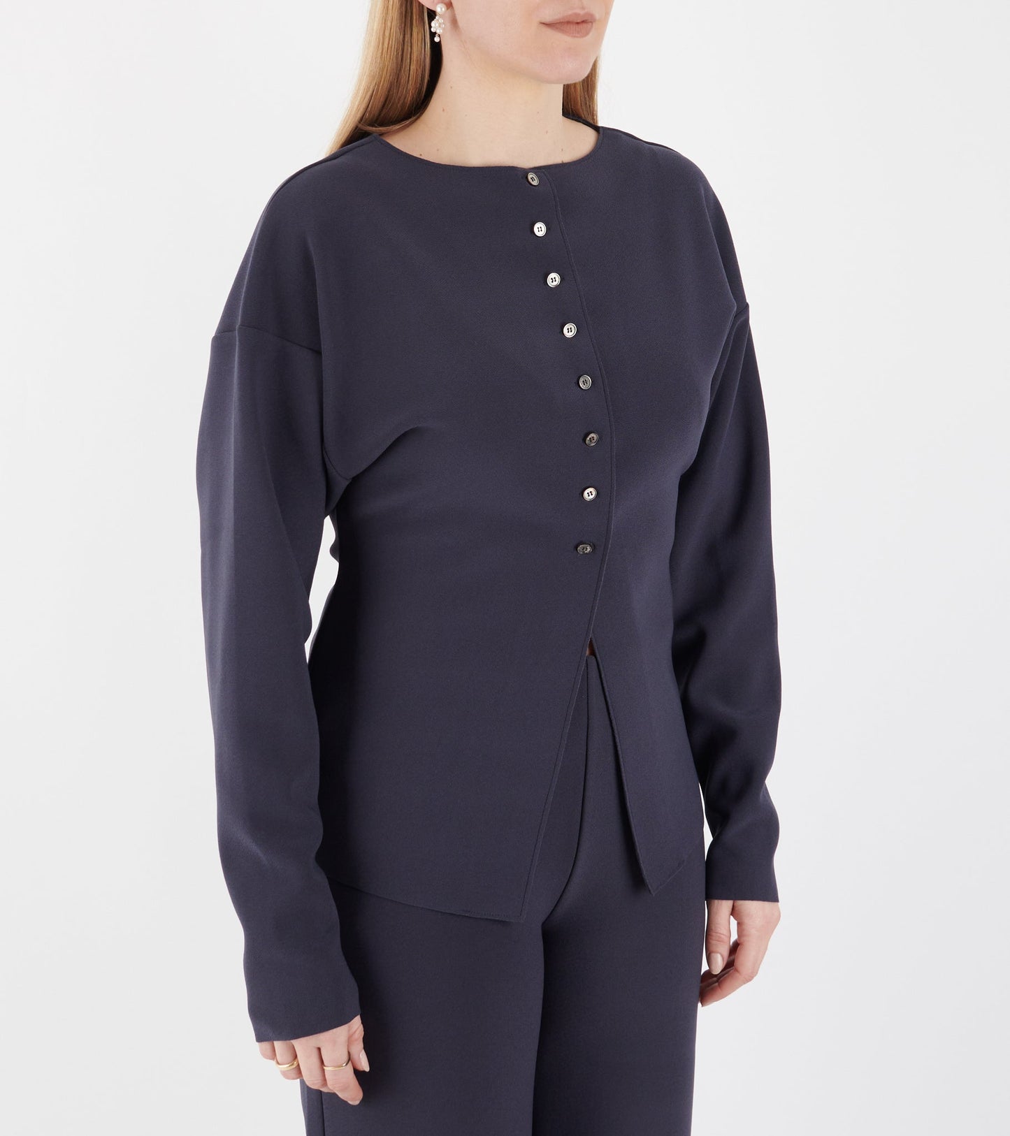 Lay2 Boatneck Cardigan Mood Indigo