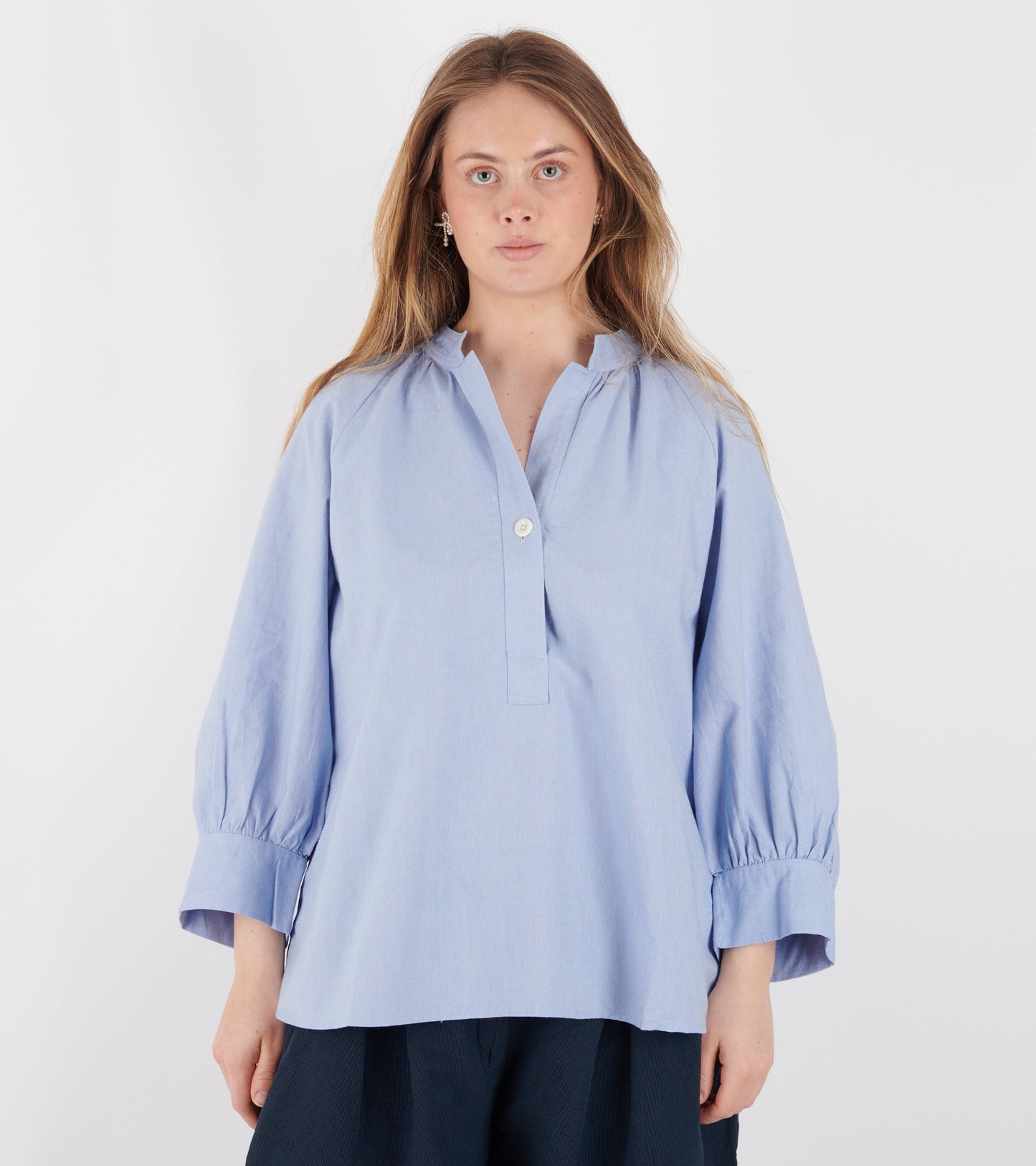 Catrin Cotton Oxford Easy Shirt Chambrey