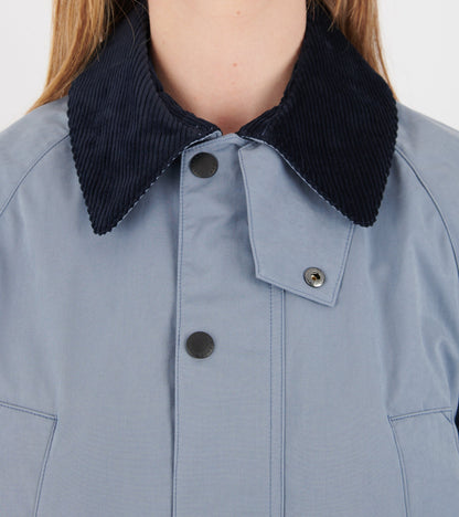 Peached Oversized Bedale Casual Jacket Washed Blue
