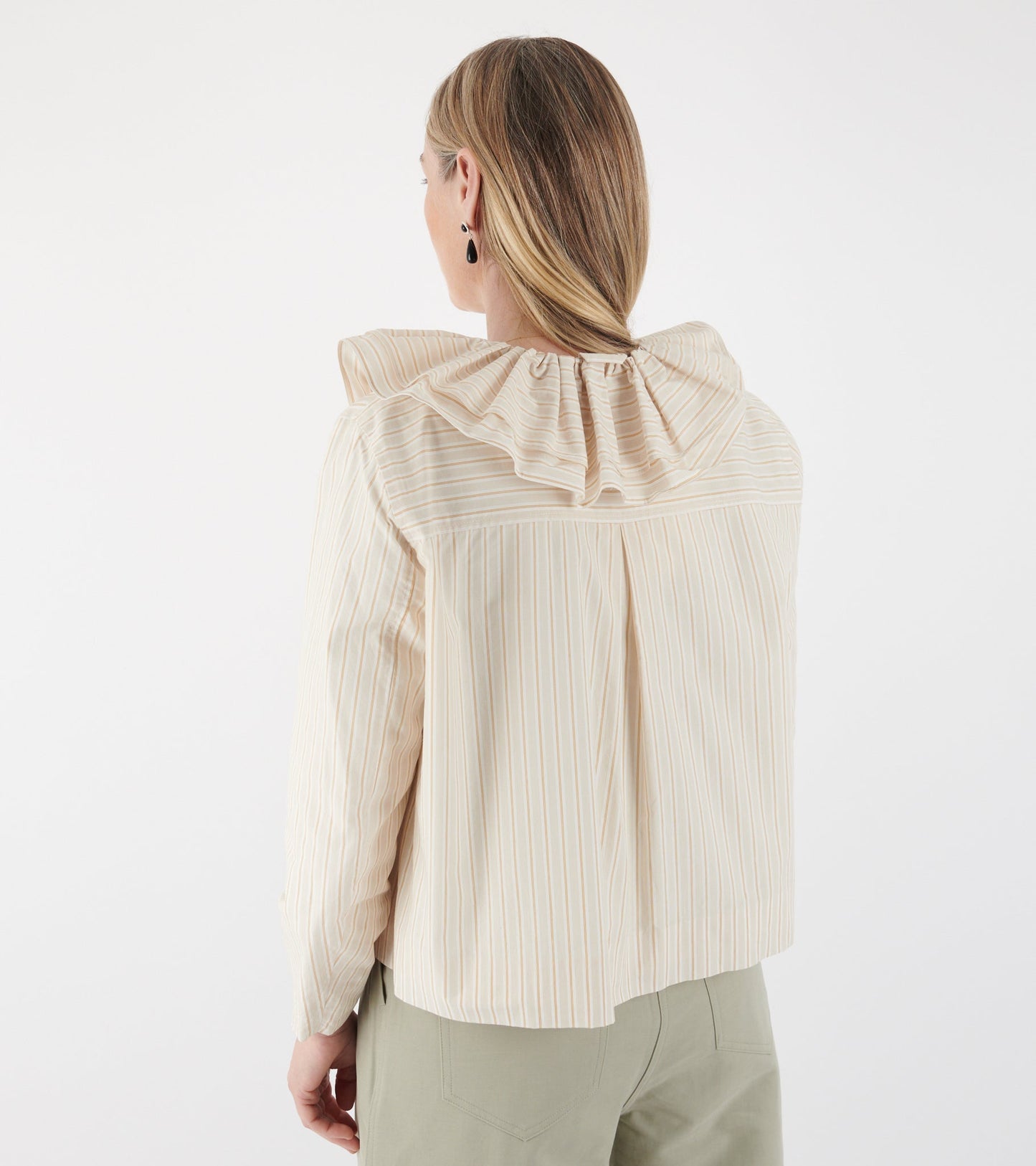 Japanese Mugwasher Stripes Cotton Rowan Jacket Apricot Stripe
